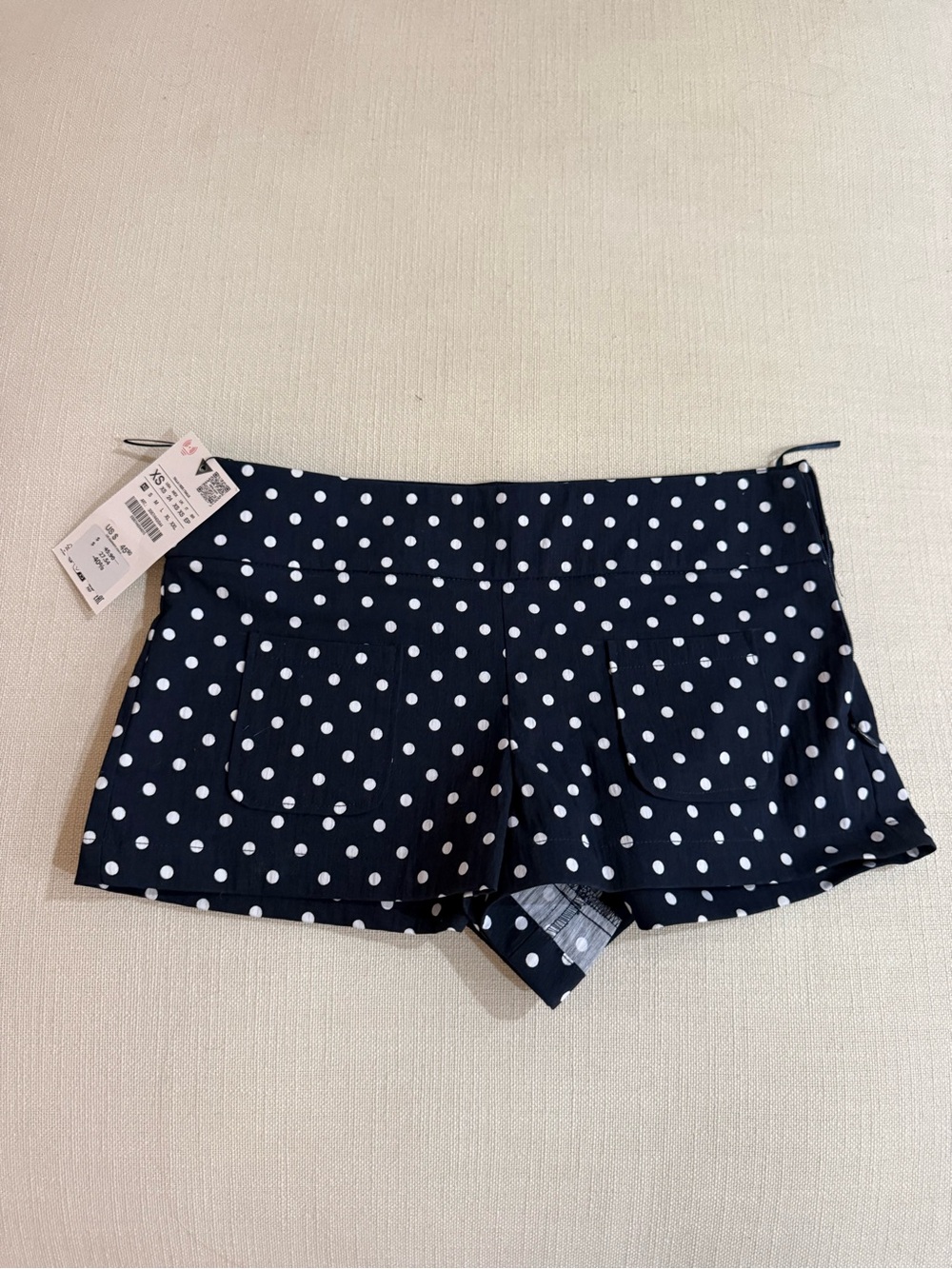 Zara Navy Polka Dot Skort with Front Pockets